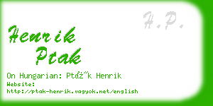 henrik ptak business card